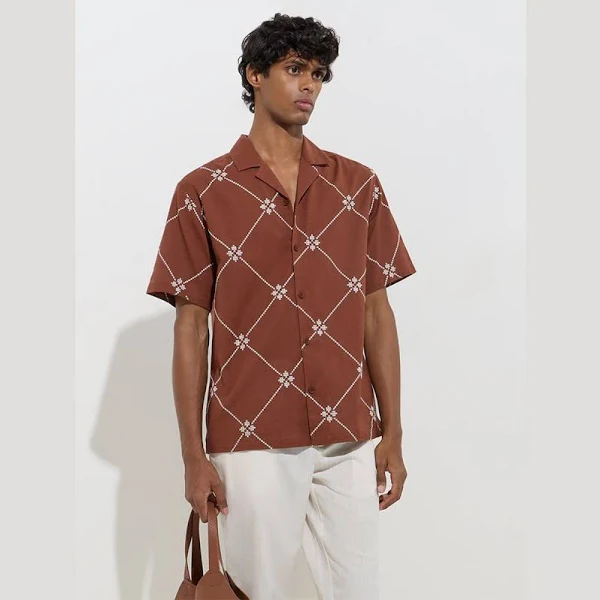 Geometric Design Relaxed-Fit Shirt